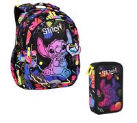 School Backpack + 2-compartment Pencil Case with Accessory Set Stitch