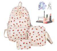 School Backpack, Book Bag Set | Shoulder Sprinkler Pulp Straw Backpack for Purse for Outdoor Preschool, white, Se référer au descriptif, Refer to description