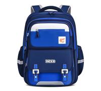 School Backpack Boys Ergonomic for School Bag for 1st - 5th Grade, Boys Backpack School Bag Casual with Chest Strap Reflector, Waterproof, blue