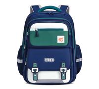 School Backpack Boys Ergonomic for School Bag for 1st - 5th Grade, Boys Backpack School Bag Casual with Chest Strap Reflector, Waterproof, Green