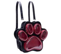 School Backpack - Cat Paw Plush Bag, Bag Organizer for Kids, Adorable Carrying Accessories, Classroom Equipment | Large Doll Backpack Designed, Black Red, riferimento alla descrizione, Please