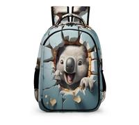 School Backpack for Girls And Boys Age 8+, Animal Koala Backpack16.5 Inch, Koala Print School Bags Casual Daypack for School Travel, Lightweight Rucksack for Teenage Girls