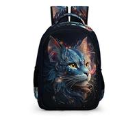 School Backpack for Girls And Boys Age 8+, Galaxy Cat Backpack for 16.5 Inch Laptop, School Bags Casual Daypack for School Travel, Animal Cat Rucksack for Teenage Girls