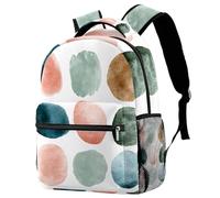 School Backpack for Girls Boys Aesthetic Watercolor Abstract Shapes Light Pastel Tones Lightweight Durable Bookbag for Students