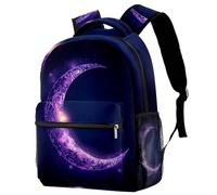 School Backpack for Girls Boys Purple Moon Symbol Lightweight Durable Bookbag for Students