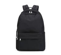 School Backpack for Girls, Waterproof School Bag Suitable for Primary Secondary School, Unisex Solid Color Rucksack for Back to School (Black)