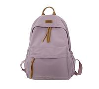 School Backpack for Girls, Waterproof Unisex School Bag Suitable for Primary Secondary School, Teenager Casual Daypack Solid Color Rucksack for Boys Girls (Purple)