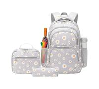 School Backpack for Primary School | Cute Backpack Set for College, Floral Print Set - for Students, Middle School, Teens, Girls, Youth, Travel, Holiday, Going Out, grey, Se référer au descriptif