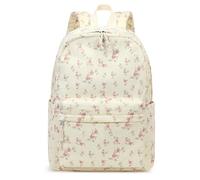 School Backpack for Teen Girls Bookbags Elementary High School Corduroy Laptop Bags Women Travel Daypacks, Corduroy Floral 202 Beige, Modern