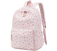School Backpack for Teens Large Corduroy Bookbag Lightweight Girls Boys Casual High School College Backpacks, Pink Bow Floral-1, M, Daypack Backpacks