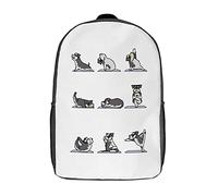 School Backpack Miniature Schnauzer Yoga Rucksack Casual Book Bag Basic Travel Bag for Camping, School, Travel, 43X32X14Cm
