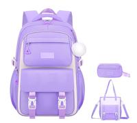 School Backpack School Bags Primary School Rucksack Bag for Teenage Girls Big Backpack for School Backpacks Teen Girls Plain Teenager Back to School Bag School Bags for Girls Secondary School Viola
