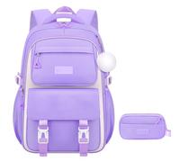 School Backpack School Bags Primary School Rucksack Bag for Teenage Girls Big Backpack for School Backpacks Teen Girls Plain Teenager Back to School Bag School Bags for Girls Secondary School Viola