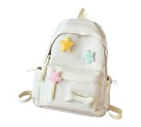 School Backpack - Style Large Capacity | Stylish Lightweight Teen School Bag Casual School Bag Comfortable for Campus, Classes, Leisure, Going Out and Travel Quotid, white, Se référer au descriptif