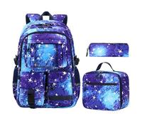- School backpack with large volume, lightweight everyday companion for commuting, travel, stylish, robust design, doubly portable as a handbag, easy-care companion for holidays (2 blue, one size)