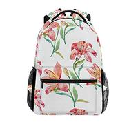 School Backpacks Lilies Flowers Student Backpack Big for Girls Kids Elementary School Shoulder Bag Bookbag, Multicoloured, standard size