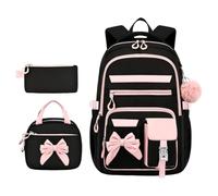 School Bag for Boys Girls, 3Pcs Large Capacity Kids Lightweight Casual Backpack Set with Lunch Bag & Pencil Case, Large Capacity Versatile Rucksack for School Outdoor Travel Daily Use