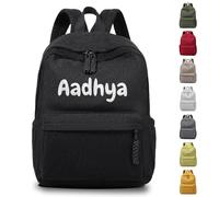 School Bag for Girls & Boys, Personalised Kids Backpack with Name, Corduroy Lightweight Teens Primary Rucksack, 40 x 29 cm, Children's Book Bag Casual Daypack for School Travel (Black)