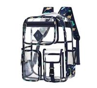 School Bag For Girls - Kids Transparent Backpack Large Capacity School Bag For Elementary Middle High School Students Lightweight Durable (Navy One Size)