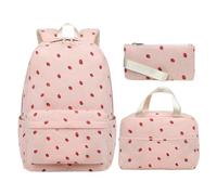 School Bag Girls Teens Backpack - Lightweight Canvas Backpacks Schoolbag Set | Corduroy Bookbag Sets | Knapsack Pencil Case Lunch Box for Sports College Travel Vacation Outdoor Activities Hiking Cam