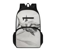 School Bag Kids Black White Shark Backpack for School, Lightweight Daypack & Rucksack Men, Women & Teenage,Book Bag Students - Perfect for study and Daily Use