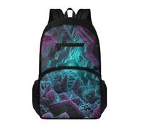 School Bag Kids Purple Green Geometry Backpack for School, Lightweight Daypack & Rucksack Men, Women & Teenage,Book Bag Students - Perfect for study and Daily Use