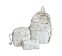 School Bag Sets, Cute Backpack Set 3Pcs Polka Dot Girls Aesthetic Large Daypack Teenage Secondary Elementary Preppy Back Pack