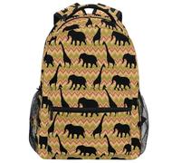 School Bags Boho Giraffes and Elephants Rucksack Unisex Backpacks Durable School Backpack for Office Work Hiking 29X40CM