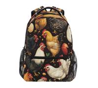 School Bags Chickens Hens Chicks Cartoon Rucksack Durable Basic Backpack Unisex School Backpack for Hiking Work Kid