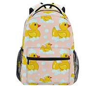 School Bags Cute Duck Soap Bubbles Pink Pattern Basic Backpack Durable Rucksack Casual School Backpack for Office Work Hiking