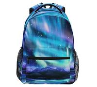 School Bags Cute Northern Light Aurora Galaxy Mountain Backpacks Durable School Backpack Casual Basic Backpack for Hiking Kid Office 29X40CM