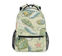 School Bags Cute Sea Turtles and Fish Basic Backpack Classic School Backpack Casual Backpacks for Travel Outdoor Hiking