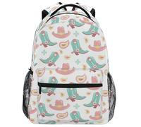 School Bags Cute Wild West Boots Hat Basic Backpack Casual School Backpack Durable Backpacks for Office Work Hiking