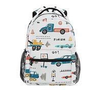 School Bags Doodle Racing Cars Construction Trucks Rucksack For Outdoor