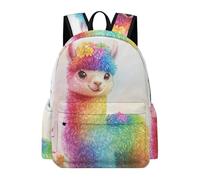School Bags for Girls, Llama Motif Kids Backpack Cute Rucksack Animal Pattern Bag for Primary And Secondary School Commuting Travel