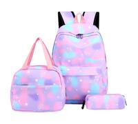 School Bags for Teenage Girls Boys Backpack - Kids School Bag Lightweight Gradient School Backpack For Girls 3 Piece Elementary To Middle School Daypack With Pretty Day Tripper Design