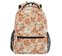 School Bags Funny Welsh Corgi Pattern Basic Backpack Durable Backpacks Unisex Rucksack for Kid Hiking Work 29X40CM