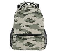 School Bags Green Brush Stroke Fur Pattern Basic Backpack Classic School Backpack Unisex Backpacks for Hiking Kid Work