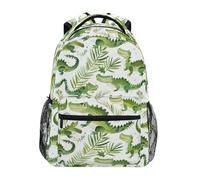 School Bags Green Crocodiles Pattern Rucksack Durable Basic Backpack Casual School Backpack for Office Travel Work