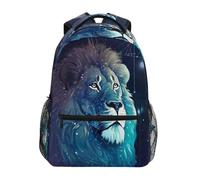 School Bags Linear Lion Blue Basic Backpack Casual Rucksack Durable School Backpack for Work Hiking Travel