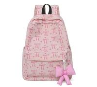 School Bags, Pink Bow School Bag, Aesthetic Schools Bag, Aesthetic Corduroy Cute Preppy Schools Backpack with Bow Charm, Kawaii Backpack for Teenage Secondary Primary Middle Schoolss Birthday Gift