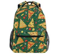 School Bags Pizza Food Green Basic Backpack For Hiking