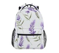School Bags Purple Lavender White Basic Backpack Unisex School Backpack Classic Rucksack for Office Work Hiking 29X40CM