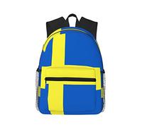 School Bags Swedish Sweden Flag Sign Basic Backpack Durable Rucksack Casual School Backpack for Outdoor Travel Hiking