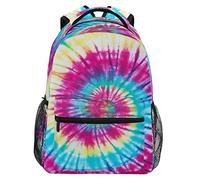 School Bags Tie Dye Rainbow Circle Pattern Basic Backpack Classic School Backpack Unisex Backpacks for Office Work Hiking 29X40CM