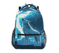 School Bags Wolf Blue Wolves Backpacks Unisex Rucksack Classic School Backpack for Office Work Hiking 29X40CM