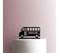 School Bus - Acrylic Cake Topper 8 Inch Width/Light Green