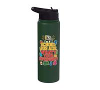 School Bus Aide What's Your Superpower Elementary Gift Stainless Steel Insulated Water Bottle
