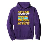 School Bus Costume Just a Boy who Loves Buses Boys Toddlers Pullover Hoodie