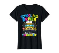 School Bus Driver Aka Tiny Human Transporter Funny Bus Value Graphic T-Shirt, Women, Black, XL